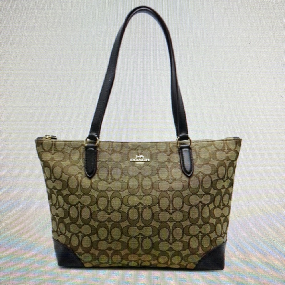Coach tote bag women’s shoulder signature canvas mocha (brown) F29958 NWT